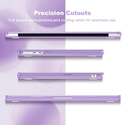 Teryeefi Hard Shell for MacBook Air 13 inch M4 M3 M2 Fit Model A3240/A3113/A2681, Clear Purple Protective Case with Keyboard Cover Trackpad Film for 2022-2025 MacBook Air 13.6, Cute Flowers 133 - color: Cute Flowers 133