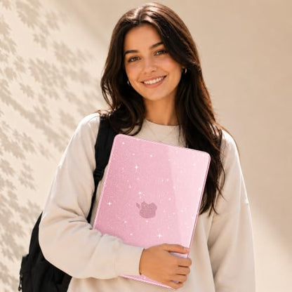 May Chen Compatible with MacBook Neo 13 inch Case 2026 Model A3404, Plastic Hard Shell,Keyboard Cover,Screen Protector,Dust Plug, for MacBook Neo 13" with A18 Pro Chip, Glitter Pink - color: Glitter Pink