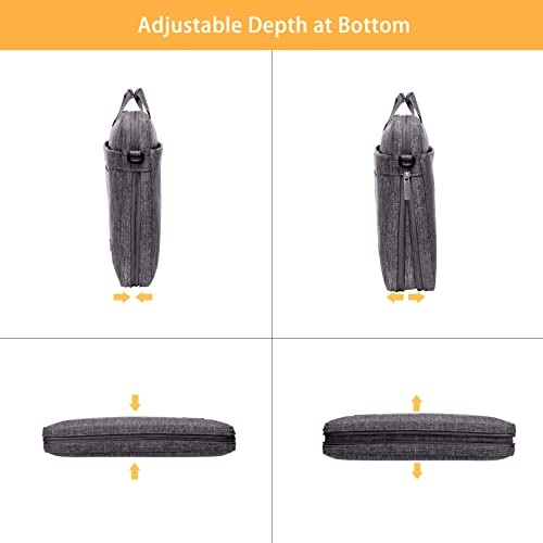 MOSISO Laptop Bag 17.3 inch, 17-17.3 inch Computer Bags | Computer Bags Compatible with MacBook, HP, Dell, Lenovo, Acer, Laptop Messenger Bag with Adjustable Depth at Bottom, Gray - color: Gray, size: 17.3 inch