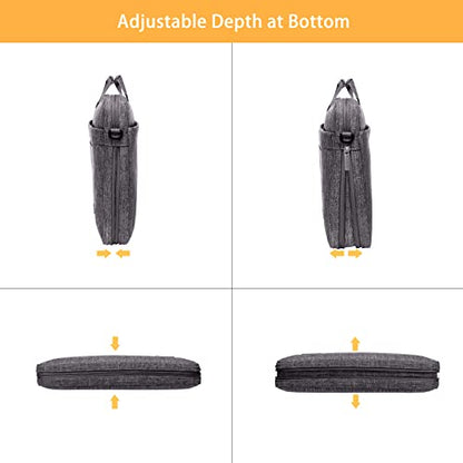 MOSISO Laptop Bag 17.3 inch, 17-17.3 inch Computer Bags | Computer Bags Compatible with MacBook, HP, Dell, Lenovo, Acer, Laptop Messenger Bag with Adjustable Depth at Bottom, Gray - color: Gray, size: 17.3 inch