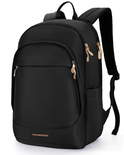 Travel Backpack for Women, 15.6 Inch, Black | Laptop Backpack, USB Charging Hole, Water Resistant, Large Capacity, College Bookbag - color: Black, size: 15.6 Inch without Wheels