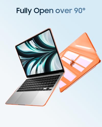 Fintie Case for MacBook Air 13 inch A3449/A3240/A3113/A2681 2022-2026 | M2/M3/M4/M5, Snap On Hard Shell, Full Port Access, Easy On/Off, Lightweight, Cosmic Orange - color: Garden-Black