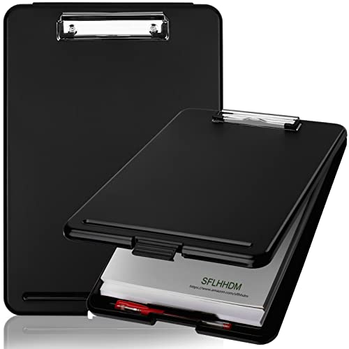 Clipboard with Storage,Storage Clipboard with Clip,Clipboards Foldable for Nurse,for 8.5x11 Paper Clip Boards,A4 Clipboards Case with Smooth Writing for Office Supplies Clip Board Case-Black - color: Black