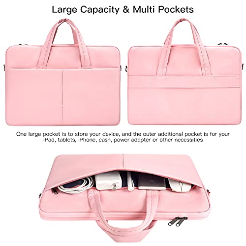 17-17.3 Inch Laptop Shoulder Sleeve Bag Women Ladies Briefcase Handbag for HP Envy 17/Pavilion 17/OMEN 17.3, Dell G3 G7 17.3/ Inspiron 17, Acer Aspire 17, ASUS ROG MSI GS75 GF75 Lenovo 17.3 Case, Pink - color: Pink, size: 17.3 Inch