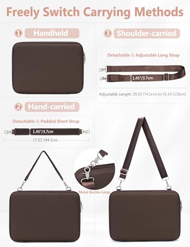 HYZUO 17-17.3 Inch Hard Shell Case Laptop Sleeve Bag Handbag, Coffee Brown | for HP Envy/OMEN 17, LenovoThinkPad P16, ASUS ZenBook Pro/VivoBook Pro 17, Dell Alienware M17, LG gram 17, Razer Blade 17 - color: Coffee Brown, size: 17-17.3 Inch