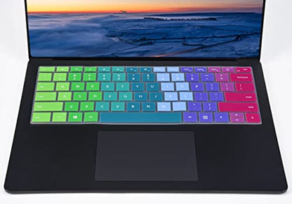 Colorful Keyboard Cover for 2023-2019 Microsoft Surface Laptop 6/5 / 4/3 Gen13.5 & 15", Surface Book 3 13 & 15" Keyboard Protector(Not Fit Surface Laptop 7 2024 2025), Rainbow - color: Rainbow