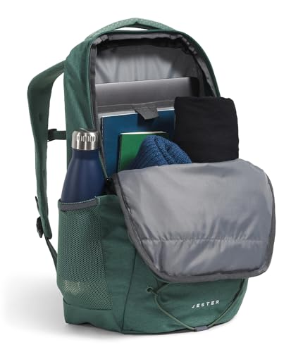 The North Face Jester Everyday Laptop Backpack, Duck Grn Dk Hth, OSFA | Commuter Travel Bag, Laptop Sleeve, Water-Repellent - color: Duck Green Dark Heather