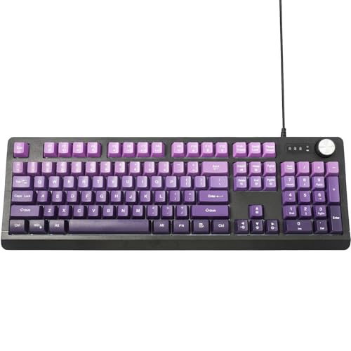 Wired RGB Gaming Membrance Keyboard. 100 Percent Mini Creamy LED Computer Keyboard .Small Ergonomic Clicky Teclado with ABS Backlit Unreplaceable Keycaps. for PC Laptop MAC Gamer. (Purple) - color: Purple