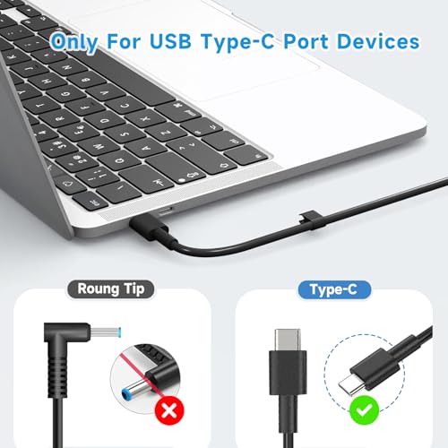 65W USB-C Laptop Charger Compatible with Dell Pro 13 14 16 Latitude 5420 5430 5520 7420 5400 7390 5320 5530 5431, XPS 13 9310 9305 9300 9380 9370 9360, Inspiron 14 15,20V 3.25A Adapter Power Cord