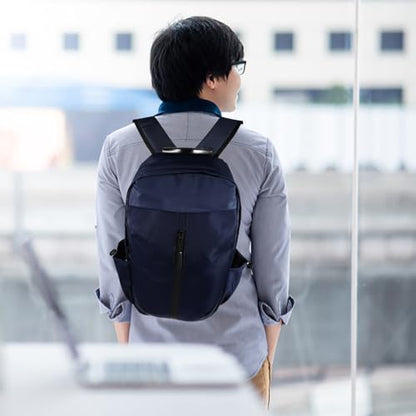 Veemoon Men’s Business Laptop Backpack with USB Charging Port, Blue Travel Computer Bag for Work and School, Casual Shoulder Bag with Storage Compartments