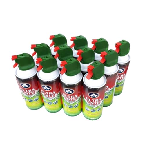 Ultra Duster Industrial Strength Compressed Air Cleaner, 10 oz., 12/Pack | Removes dust and debris from keyboards, electronics, and office equipment. Bulk 12-pack. - style: 12 Pack