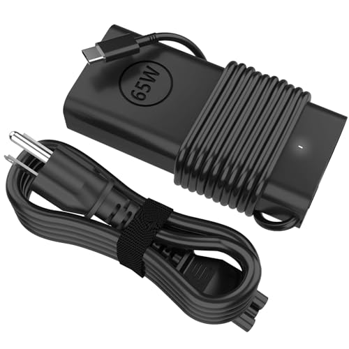 60W 65W USB-C AC Adapter fits for Dell Laptop Charger USB C, for Dell Pro 13 14 16 Plus/Inspiron 14 16 7620/ Latitude 5420 5520 5540 7420 5550 5450/ XPS 13/ Chromebook Computer Type C Power Cord - color: Black