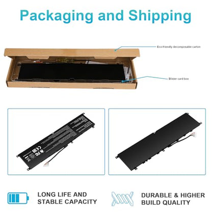 BTY-M6M Battery Replacement for MSI GS66 Stealth 10SD 10SE GE76 Raider 10SF 10SFS 10SGS GE66 Raider 10UE 10UG 10UH 11UE 11UG 11UH WS66 10TK 10TL WE76 11UK 11UM Creator 15 A11UE A11UH A10SD A10SE - size: BTY-M6M