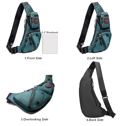 NICGID Sling Bag Chest Shoulder Backpack Crossbody Daypack for Men Women | Travel Outdoor Hiking Concealed Carry Fishing Fanny Tool Small Casual - color: Dark Green-2620n