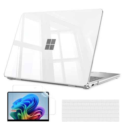 B BELK Case for Microsoft Surface Laptop 13 inch Touchscreen Copilot+ PC 2025 Model: 2095, Plastic Hard Shell Case + Keyboard Cover + Screen Protector for 13'' Microsoft Surface Laptop, Clear - color: Crystal Clear