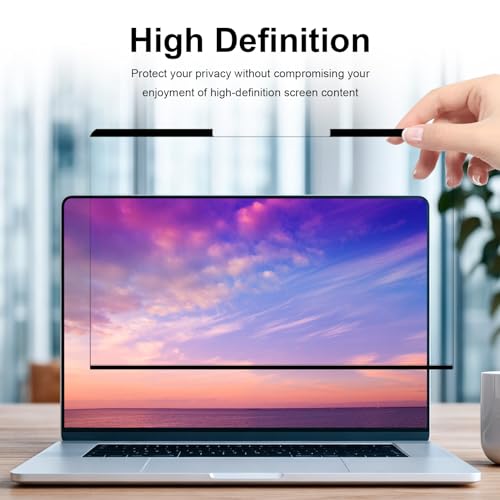 Yunseity 14 Inch Magnetic Laptop Privacy Screen Removable Washable Anti Peeking Computer Screen Protector with Ultra Wide Viewing Angle for Business Travel Office Work