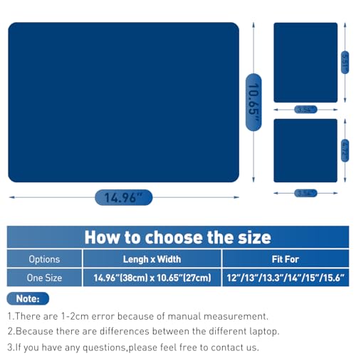 15-15.6 inches Netbook Laptop Skin Sticker Decal Reusable Cover Protector for 11.6 12 13 13.3 14 15 15.4 Notebook Chromebook Easy to Apply and Remove, Scratch-Resistant Waterproof I Navy Blue - color: Navy Blue