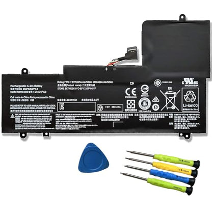 L15L4PC2 L15M4PC2 Laptop Battery Replacement for Ideapad Yoga 710-14IKB 710-14ISK 710-15IKB 710-15ISK Series Notebook 5B10K90802 5B10K90778 7.6V 53Wh 6974mAh 4-Cell - size: 10.04×3.62×0.28 in L15L4PC2
