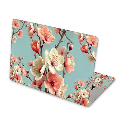 Universal Laptop Skin Sticker for 12/13/14/15.6 Inch Laptops, Reusable Vinyl Laptop Decal Cover, Waterproof Scratch Resistant Notebook Skin with 2 Wrist Pads,Delicate Cherry Blossoms - color: Delicate Cherry Blossoms