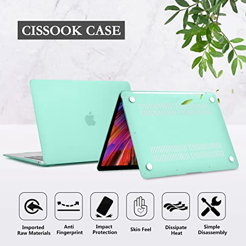 CISSOOK Green Case for MacBook Pro 13 inch Case 2020 Release A2251 A2289 A2338 M1 Model with Keyboard Cover Screen Protector for MacBook Pro 13 inches with Touch Bar, C-Matte Green, A2251/A2289/A2338 - color: Matte Green