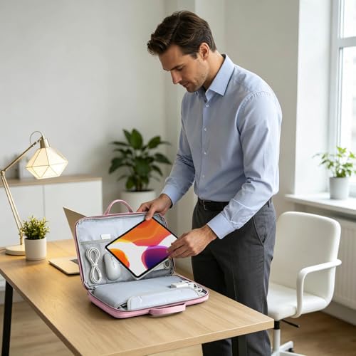 Laptop Case Sleeve with Handle,Spacious Laptop Bag with Pocket,Laptop Sleeve for Laptop Tablet Man Woman - color: Pink