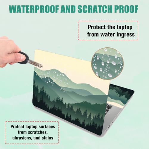PLIGREAT Mountain Forest Laptop Decals Sticker Skin Cover, Laptop Stickers Skins Decal Fits 12" 13" 13.3" 14" 15" Laptops Universal Removable Vinyl Netbook PC Cover Decal - color: Mountain Forest