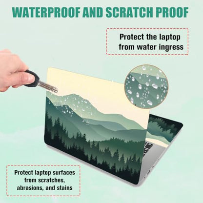 PLIGREAT Mountain Forest Laptop Decals Sticker Skin Cover, Laptop Stickers Skins Decal Fits 12" 13" 13.3" 14" 15" Laptops Universal Removable Vinyl Netbook PC Cover Decal - color: Mountain Forest
