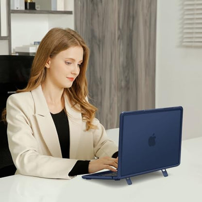 MOSISO Compatible with MacBook Air 13 inch Case M5 M4 M3 M2, Midnight | 4 in 1 Kit Anti-Crack Hard Shell with Kickstand for MacBook Air 13.6 inch Case 2026-2022 A3449 A3240 A3113 A2681 - color: Midnight