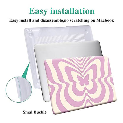 Funut Compatible with MacBook Air 13 Inch Case 2021 2020-2018 Release M1 A2337 A2179 A1932 Touch ID, MacBook Air 2020 Case Marble Laptop Hard Shell Case & Keyboard Cover Mac Air 13 Inch, Butterfly - color: Butterfly, size: (A1932/A2179/A2337 M1) Mac 2018-