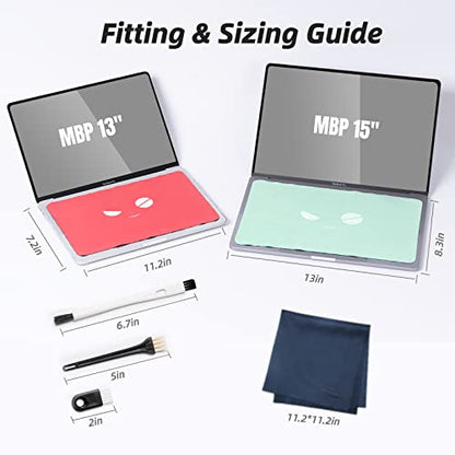 2 Pack Reversible 13" Microfiber Laptop Keyboard Cover Cloth for MacBook 13’’,Microfiber Liner Cleaning Cloth for MacBook (13'' MacBook)