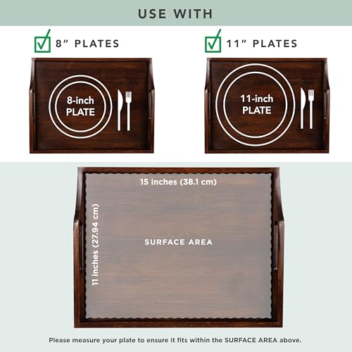 ROSSIE Home Wood Lap Tray – Java Bamboo, 2-Pack with Storage Basket - color: Java, size: 2-Pack with Basket