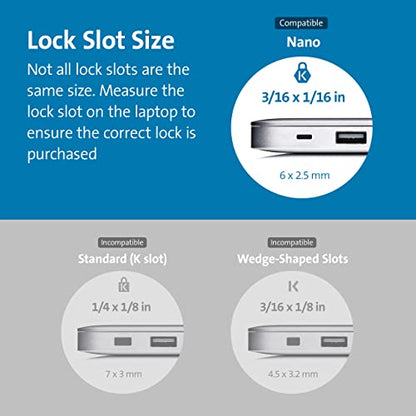 Kensington Combination Laptop Lock for Nano Size Security Slot, Resettable 4-Digit Combination Lock (K60214WW) - style: Nansosaver lock