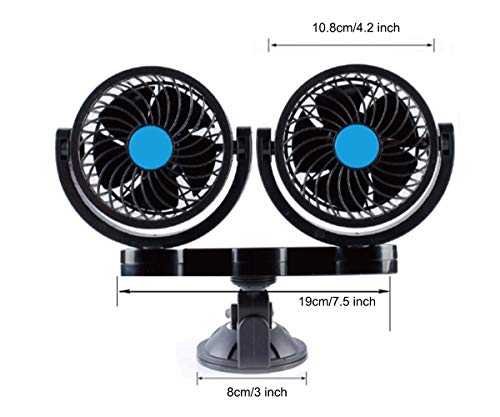 PME 12V Dual-Head Powerful Auto Fan (suction cup)