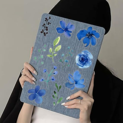 50pcs Pieces of Transparent Blue Inked Floral Sticker Sheets – Clear Waterproof Scrapbook Decals for Journaling, Diary, Collage, Laptop, Water Bottle, Planner(colourful-B15) - color: Colourful-b15