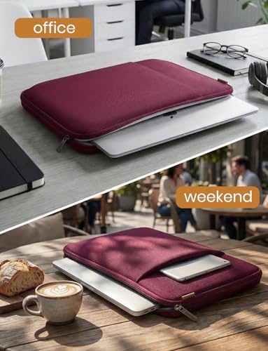 DOMISO Laptop Case Laptop Sleeve Cover for 16 inch MacBook Pro M4/M3/M2/M1 Pro/Max A3403 A3186 A2991 A2780 A2485 A2141,Compatible with 15.6 inch HP Lenovo Dell XPS 16 with Small Case,Wine - color: Wine, size: 15.6 inch