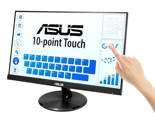 ASUS VT229H 21.5" Monitor 1080P IPS 10-Point Touch Eye Care with HDMI VGA, Black - style: 22" Touch