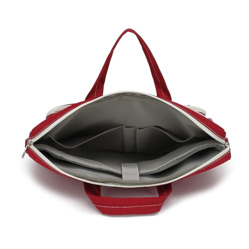 15-15.6 inch Laptop Shoulder Bag, for MacBook Pro 16, Hp Lenovo Dell 14 inch Waterproof Messenger Bag Case Sleeve (Wine red) - color: Wine Red, size: 15 inch/15.6 inch