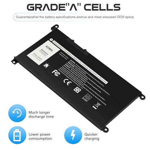 Futurebatt JPFMR Laptop Battery Replacement for Dell Chromebook 3100 3400 2-in-1 5488 5493 5593 P90F Series Notebook 0JPFMR 7MT0R 7MTOR 16DPH 7T0D3 07T0D3 DN33X RDNP5 65N6H - size: JPFMR 8.94*4.96*0.71in