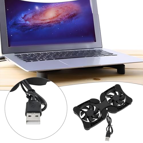 OTOTEC 2Pcs Laptop Cooling Mat Mini USB Fan Dual USB Cooling Fan Pad Portable Laptop Cooler for 7-15 Inch Laptop 19x8.7cm/32.5x13cm Line Length 37cm