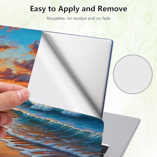 Laptop Skin Sticker Decal, Universal Reusable Vinyl Laptop Cover for 12" 13" 13.3" 14" 15" 15.4" 15.6" Notebook PC, Waterproof Scratch-Resistant with 2 Wrist Pads, Easy to Apply & Remove,Beach - color: Beach
