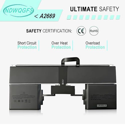 A2669 A2681 Replacement Battery for MacBook Air 13" M2 2022 Compatible with MLY33LL/A MLY43LL/A MLY13LL/A MLY23LL/A MLXX3LL/A MLXW3LL/A MLXY3LL/A MLY03LL/A Part 661-26150 Battery