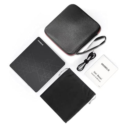 ORIGBELIE External CD DVD Drive, CD Burner USB 3.0 with 2 USB Ports and 2 TF/SD Card Slots, Optical Disk Drive for Laptop Mac, PC Windows 11/10/8/7 Linux OS with Carrying Case - size: 5.98" x 5.5" x 0.6"