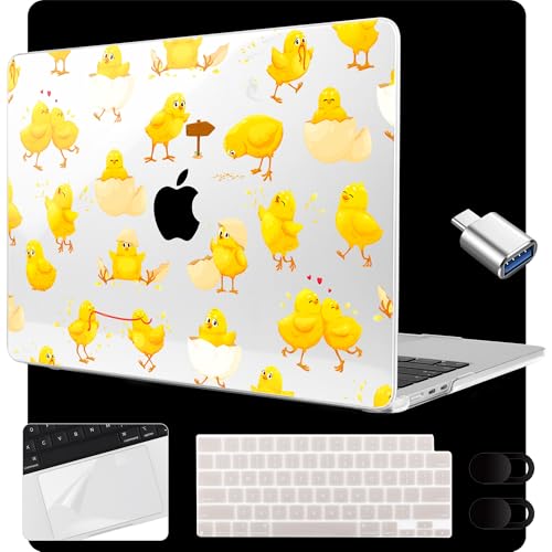 MEEgoodo Case for M5/M4/M3/M2 MacBook Air 15 inch Case 2026 2025 2024 2023, Laptop Shell Fit Model (A3448/A3241/A3114/A2941) for MacBook Air 15.3-inch, Cute Little Chick - color: Cute Little Chick