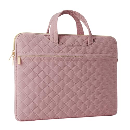 Laptop Sleeve Carrying Case Bag 14-15 Inch Polyester Lightweight with Handle Compatible with MacBook Acer ASUS HP Surface Dell Chromebook, Pink - color: Pink, size: 14"-15"