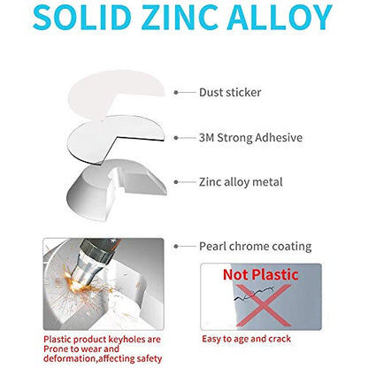 Adhesive Security Plate with Slot for Cables to Laptops, Tablets, Monitors and Other Devices (Silver)