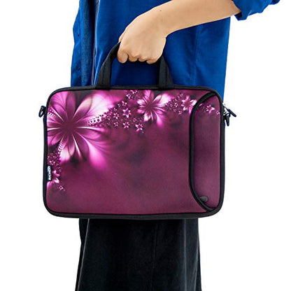 10 inches Messenger Bag Carrying Case Sleeve with Handle Accessory Pocket Fits 7 to 10-Inch Laptops/Notebook/ebooks/Kids tablet/Pad (7-10.2 inch, Flowers) - color: Flowers, size: 7-10.2 inch