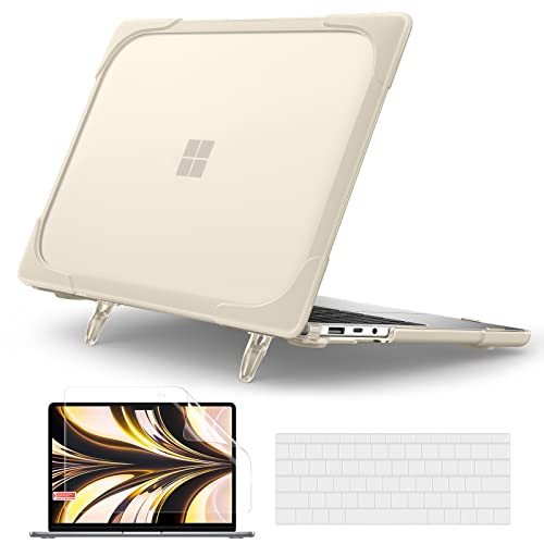Batianda Durable Stand Case for Microsoft Surface Laptop 13.5 Inch, Khaki | Fits Surface Laptop 3/4/5 13.5" with Alcantara Palm Rest, Heavy Duty Ergonomic Foldable Stand, TPU Bumper, Matte Hard Shell - color: Khaki, size: with Alcantara material Palm Rest