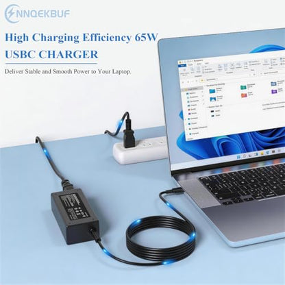 Laptop Charger 65W USB C Power Adapter Compatible with Dell Chromebook 3100 3110 5190 5300 3300 3380 3400 3500 Latitude 5400 5420 5430 5440 5520 5530 5540 7340 7420 7430 7440 7480 7490 3340 3440 3540 - color: Black