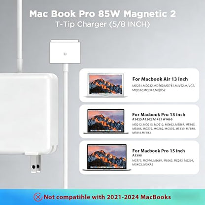 85W Charger for MacBook Pro, 85W Magnetic2 T-Tip Power Adapter Charger Replacement for Mac air 13 Inch Mac Pro 13/15/17 Inch(Applicable to 2012-2017) - size: PA-85W