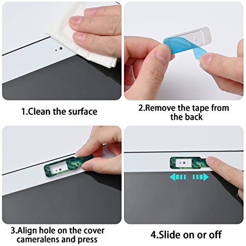 Webcam Cover, 3 Pieces, Laptop Camera Cover, Privacy Shielding Capacity is Twice as Big as The Traditional, Suitable for Computer Mobile Phones, laptops, Tablets and so on (Forest) - color: forest